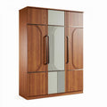 Armadio in legno con finitura noce e pannelli grigi 180 x 100 x 60cm