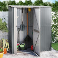 Gecheer Casetta da Giardino Grigio, 180,5x97x209,5 cm, Capanno Attrezzi Acciaio