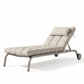 Lettino da giardino in alluminio con cuscino 200 x 70 x 30cm colore beige