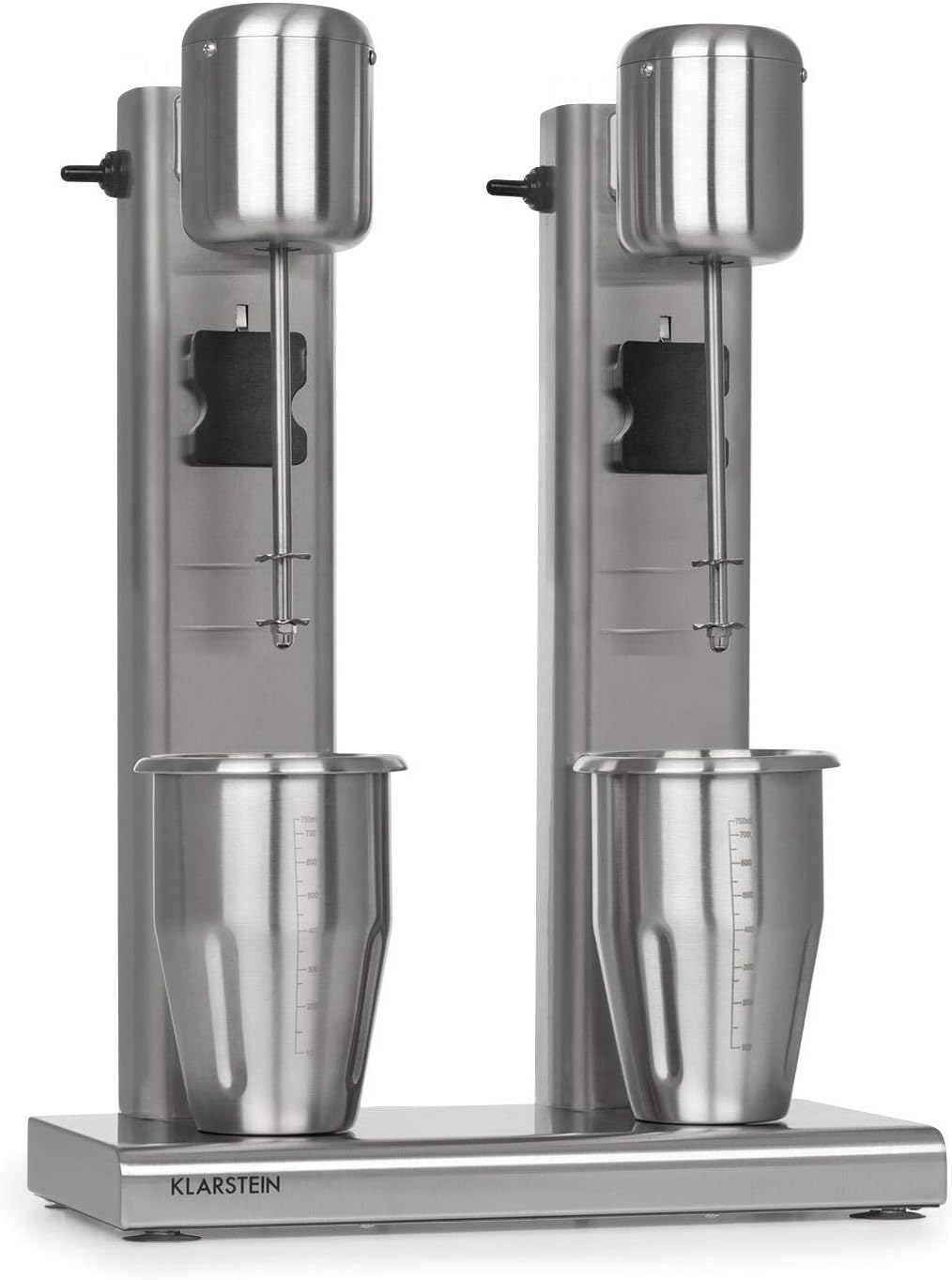 KLARSTEIN Kraftpaket II Pro - Mixer Doppio, 160 Watt, 2 x 1 L, 2 Livelli, 20000 giri/min, 2 Bicchieri Acciaio Inox, Milkshake e Frullati Proteici, Cocktail, Bar Mixer, Settore Gastronomico, Argento