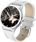 Orologio intelligente da donna in acciaio inossidabile pieno orologio da donna moda orologio frequenza cardiaca monitoraggio del sonno IP68 impermeabile orologio da donna (B) (D)