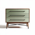 Cassettiera moderna in legno e metallo verniciato verde 80 x 40 x 70cm