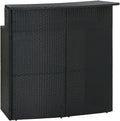vidaXL Outdoor Bar Table Black 120 x 55 x 110 cm Polyrattan