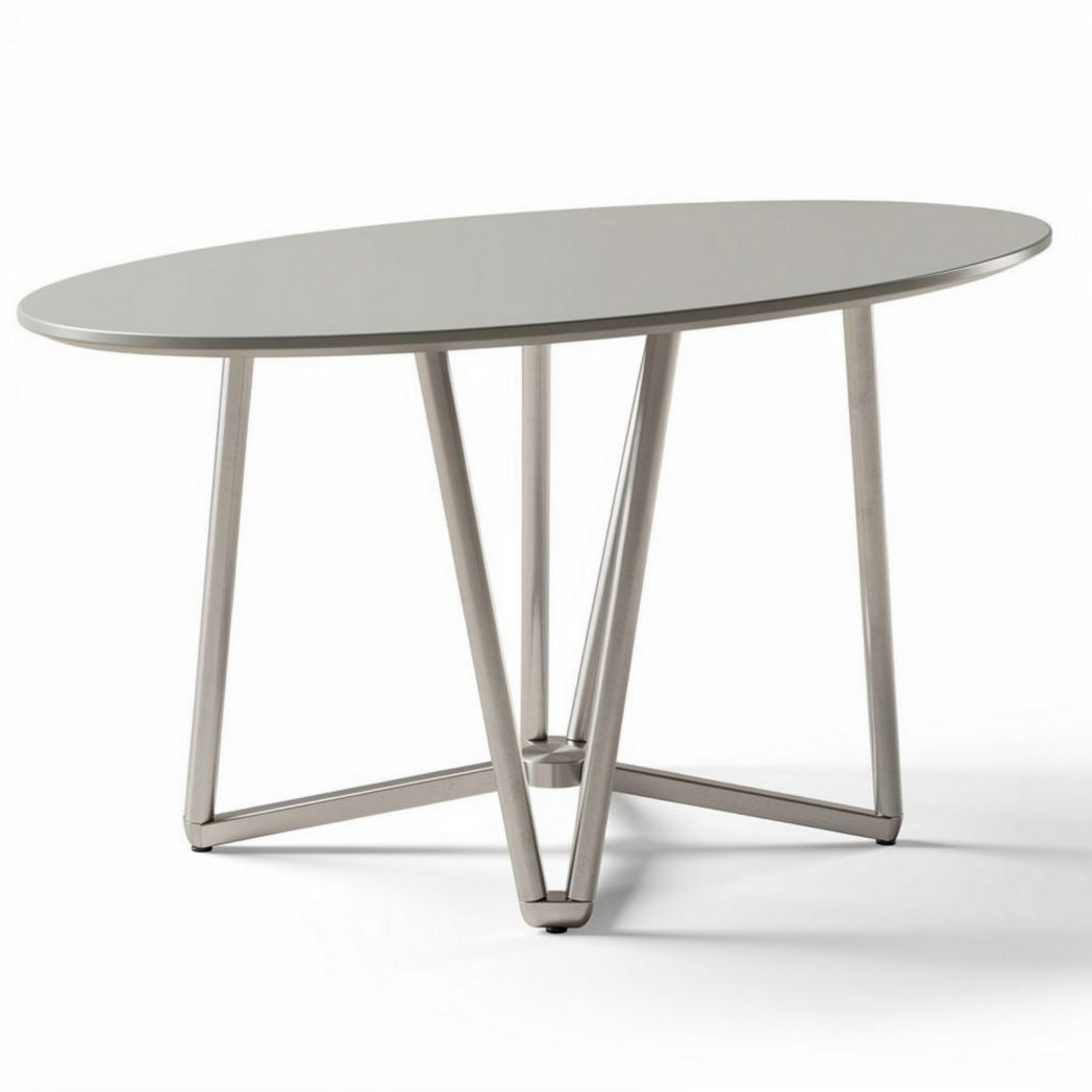 Tavolo ovali in vetro temperato con struttura in metallo 120 x 80 x 75cm