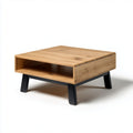 Tavolino da caffè in legno di noce con struttura in metallo 120 x 60 x 40cm