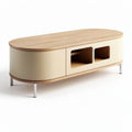 Tavolino da soggiorno ovale in legno colore beige dimensioni 120 x 60 x 40cm