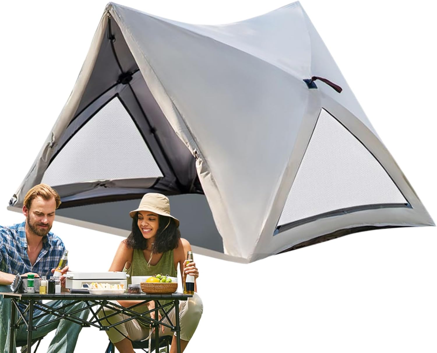 sul retro per campeggio - per 3-4 persone, pieghevole automatica leggera | Protezione pieghevole per escursioni, spiaggia e viaggi, soluzione liscia per portatile per esperienz