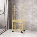 Indipendente Portasciugamani da bagno mobile di lusso leggero, portasciugamani for hotel, con ruote, cestino for vestiti sporchi Portasciugamani(Gold)