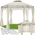 tectake® Deluxe Garden Gazebo, Heavy Duty Outdoor Gazebo with Side Panels, Adjustable Outdoor Gazebo, Waterproof Gazebo, UV Resistant, Elegant Design - Cream