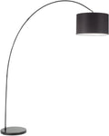 Floor lamp model 6304N Perenz This floor lamp is made with a white painted metal frame and fabric shade Black