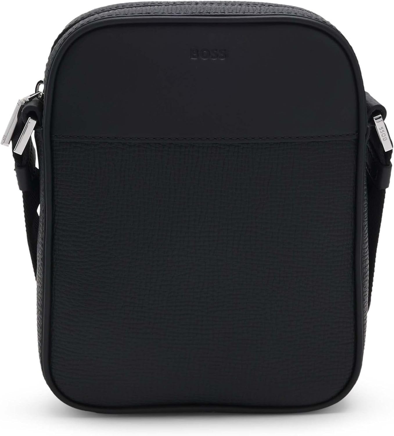 BOSS Pelle borsa a tracolla Highway L Pocket EW Black nero